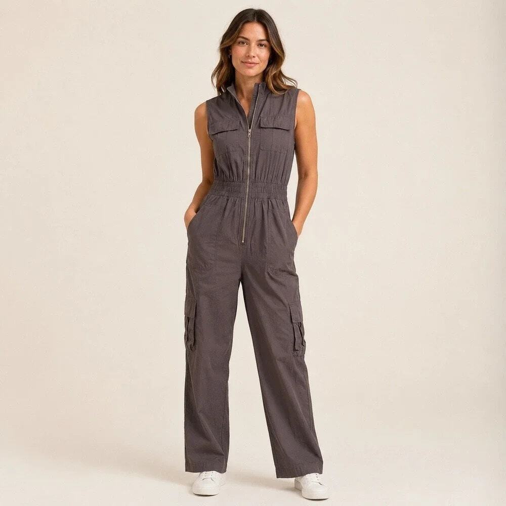 Costume Cosplay Workwear Utility Cargo Sincerely Jules Tank Zip-Front Jumpsuit